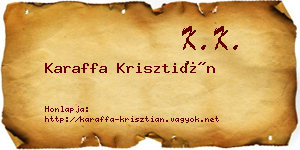 Karaffa Krisztián névjegykártya